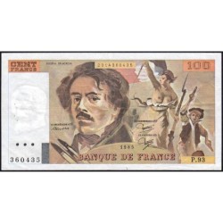 F 69-09 - 1985 - 100 francs - Delacroix modifié - Série P.95 - Etat : TTB