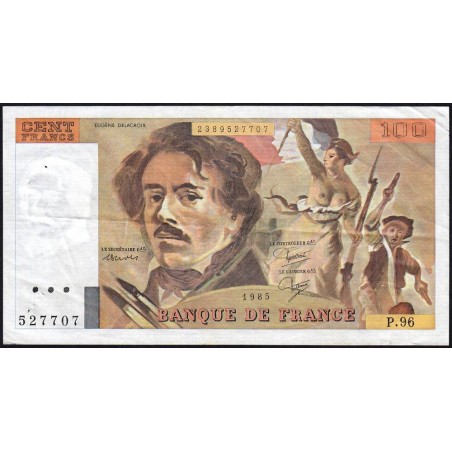 F 69-09 - 1985 - 100 francs - Delacroix modifié - Série P.95 - Etat : TTB-