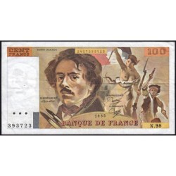 F 69-09 - 1985 - 100 francs - Delacroix modifié - Série P.95 - Etat : TTB-