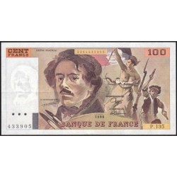 F 69bis-01a - 1990 - 100 francs - Delacroix modifié - Série P.135 - Etat : TTB+