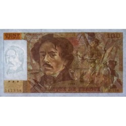 F 69bis-01a - 1990 - 100 francs - Delacroix modifié - Série R.138 - Etat : SUP+