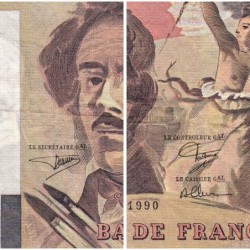 F 69bis-02b - 1990 - 100 francs - Delacroix modifié - Série G.158 - Etat : TB