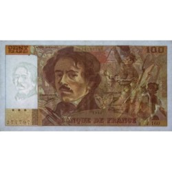 F 69bis-02b - 1990 - 100 francs - Delacroix modifié - Série J.160 - Etat : TTB