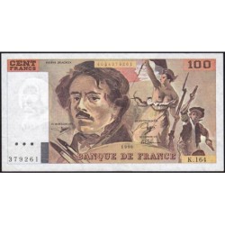 F 69bis-02b - 1990 - 100 francs - Delacroix modifié - Série K.164 - Etat : SUP