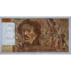 F 69bis-02b - 1990 - 100 francs - Delacroix modifié - Série K.164 - Etat : SUP