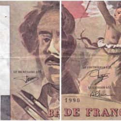 F 69bis-02b - 1990 - 100 francs - Delacroix modifié - Série P.164 - Etat : TB