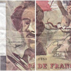 F 69bis-02b - 1990 - 100 francs - Delacroix modifié - Série H.167 - Etat : TB-