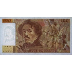 F 69bis-02c - 1990 - 100 francs - Delacroix modifié - Série F.173 - Etat : TTB