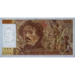 F 69bis-02c - 1990 - 100 francs - Delacroix modifié - Série F.173 - Etat : TTB