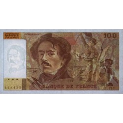 F 69bis-02c - 1990 - 100 francs - Delacroix modifié - Série F.173 - Etat : TTB+