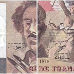 F 69bis-02c - 1990 - 100 francs - Delacroix modifié - Série H.177 - Etat : TB+