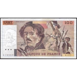 F 69bis-02c - 1990 - 100 francs - Delacroix modifié - Série N.177 - Etat : TB+