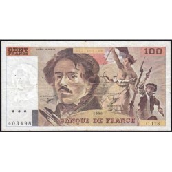 F 69bis-02c - 1990 - 100 francs - Delacroix modifié - Série C.178 - Etat : TB