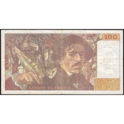 F 69bis-02d - 1990 - 100 francs - Delacroix modifié - Série D.180 - Etat : TB