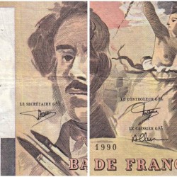 F 69bis-02d - 1990 - 100 francs - Delacroix modifié - Série D.180 - Etat : TB