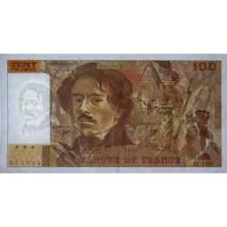 F 69bis-02e1 - 1990 - 100 francs - Delacroix modifié - Série D.188 - Etat : TTB