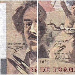F 69bis-03b2 - 1991 - 100 francs - Delacroix modifié - Série N.182 - Etat : TB