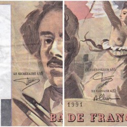 F 69bis-03b2 - 1991 - 100 francs - Delacroix modifié - Série E.183 - Etat : TB+