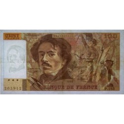 F 69bis-03b2 - 1991 - 100 francs - Delacroix modifié - Série P.183 - Etat : TTB