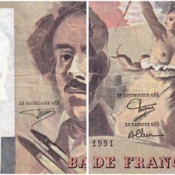 F 69bis-03b2 - 1991 - 100 francs - Delacroix modifié - Série A.187 - Etat : TB+