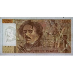 F 69bis-04a - 1991 - 100 francs - Delacroix modifié - Série C.190 - Etat : TTB