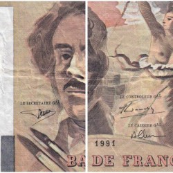 F 69bis-04a - 1991 - 100 francs - Delacroix modifié - Série M.191 - Etat : TB