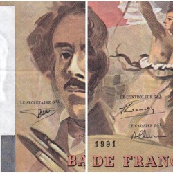 F 69bis-04a - 1991 - 100 francs - Delacroix modifié - Série N.195 - Etat : TTB