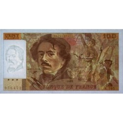 F 69bis-04a - 1991 - 100 francs - Delacroix modifié - Série N.195 - Etat : TTB