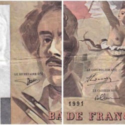 F 69bis-04a - 1991 - 100 francs - Delacroix modifié - Série D.198 - Etat : TB+