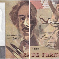 F 69bis-04a - 1991 - 100 francs - Delacroix modifié - Série F.198 - Etat : TTB+