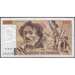 F 69bis-04a - 1991 - 100 francs - Delacroix modifié - Série P.198 - Etat : TB