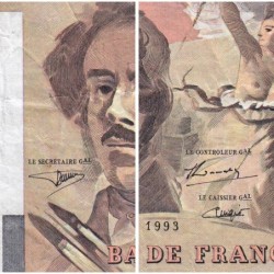 F 69bis-05 - 1993 - 100 francs - Delacroix modifié - Série O.218 - Etat : TB