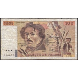 F 69bis-08 - 1993 - 100 francs - Delacroix modifié - Série L.247 - Etat : B+