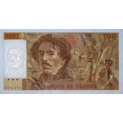F 69bis-08 - 1993 - 100 francs - Delacroix modifié - Série A.233 - Etat : SUP