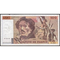 F 69ter-01c - 1994 - 100 francs - Delacroix modifié - Série D.282 - Etat : TB