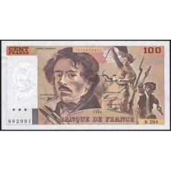 F 69ter-01c - 1994 - 100 francs - Delacroix modifié - Série B.284 - Etat : SUP