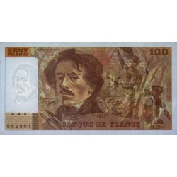 F 69ter-01c - 1994 - 100 francs - Delacroix modifié - Série B.284 - Etat : SUP