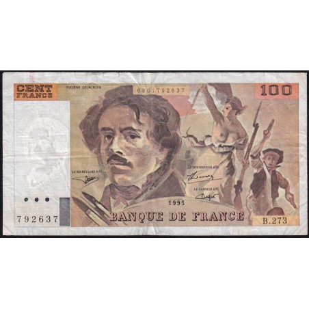 F 69ter-02b - 1995 - 100 francs - Delacroix modifié - Série B.273 - Etat : TB-
