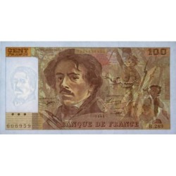 F 69ter-02c - 1995 - 100 francs - Delacroix modifié - Série B.289 - Etat : SUP-