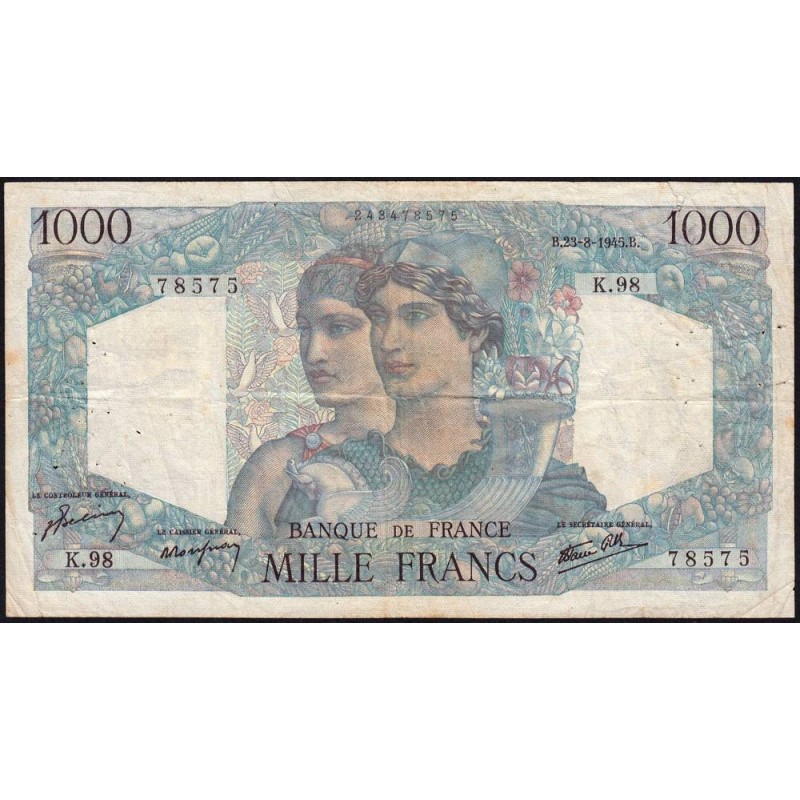 F 41-07 - 23/08/1945 - 1000 francs - Minerve et Hercule - Série K.98 - Etat : TB