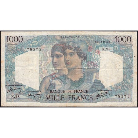 F 41-07 - 23/08/1945 - 1000 francs - Minerve et Hercule - Série K.98 - Etat : TB