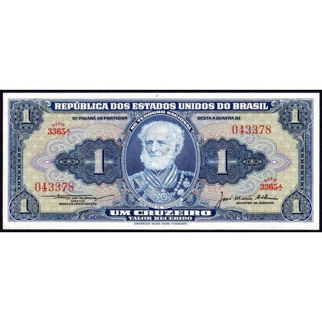 Brésil - Pick 150c - 1 cruzeiro - Série 3365 - Sans estampa - 1957 - Etat : NEUF