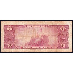 Brésil - Pick 168b - 20 cruzeiros - Série 1157 - Estampa 1 - 1963 - Etat : TB-