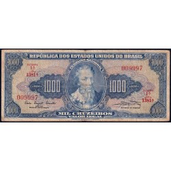 Brésil - Pick 173a - 1'000 cruzeiros - Série 1381 - Estampa 1 - 1961 - Etat : TB-