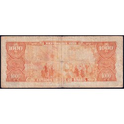 Brésil - Pick 173a - 1'000 cruzeiros - Série 1381 - Estampa 1 - 1961 - Etat : TB-