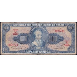 Brésil - Pick 173c - 1'000 cruzeiros - Série 3535 - Estampa 1 - 1963 - Etat : TB-