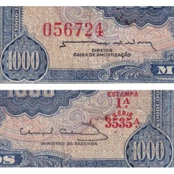 Brésil - Pick 173c - 1'000 cruzeiros - Série 3535 - Estampa 1 - 1963 - Etat : TB-