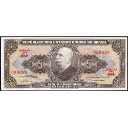 Brésil - Pick 176d - 5 cruzeiros - Série 4684 - Estampa 2 - 1964 - Petit numéro - Etat : SUP+