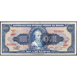 Brésil - Pick 187b - 1 cruzeiro novo / 1000 cruzeiros - Série 4067 - Estampa 1 - 1967 - Etat : TTB