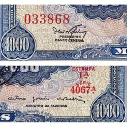 Brésil - Pick 187b - 1 cruzeiro novo / 1000 cruzeiros - Série 4067 - Estampa 1 - 1967 - Etat : TTB